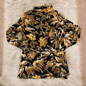 NWT Slinky Fitted Fall Pattern Mock Neck Top